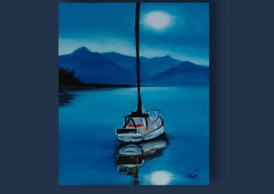 sailboat pastel painting